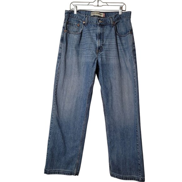 Levis Loose Straight Jeans W34/L32 Mens Denim 100% Cotton Blue - Picture 1 of 10